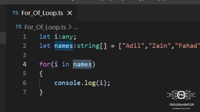 19 | For Of Loop TypeScript | For Of Loop | For Of Loop JavaScript | TypeScript | TS (Hindi/Urdu)
