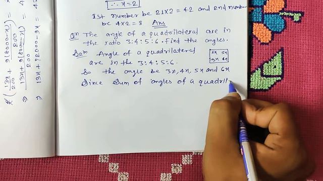 The Angles of a quadrilateral are in the ratio 3:4:5:6 Find all the angles.