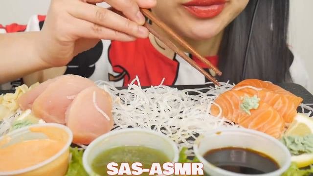 ASMR SASHIMI SALMON Vs TUNA SOFT SQUISHY EATING SOUNDS NO TALKING SAS ASMR