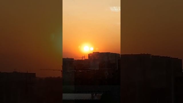 Three Suns in the sky over Almaty - Три Солнца в небе над Алма-Атой (Алматы)