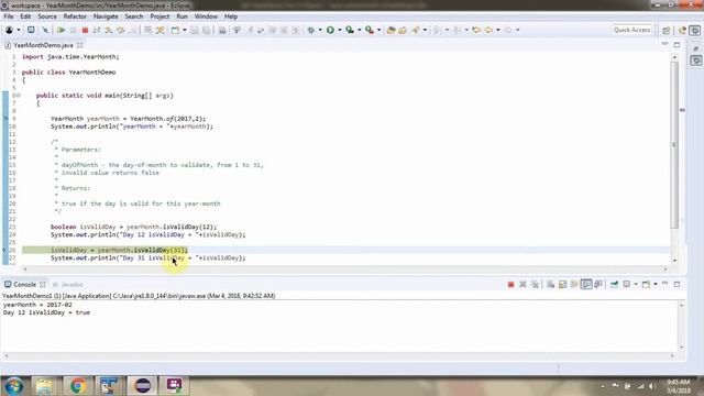How to use isValidDay method of YearMonth Class? | Java 8 Date and Time