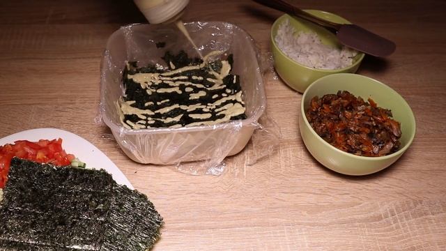 Веганский салат суши слоями. Постные рецепты.