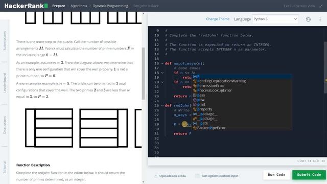 230 - Red John is Back | Dynamic Programming | Hackerrank Solution | Python