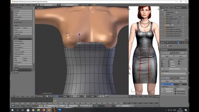 Создание платья из игры Mass Effect. Часть 1. Моделирование в Blender 3D смотреть онлайн