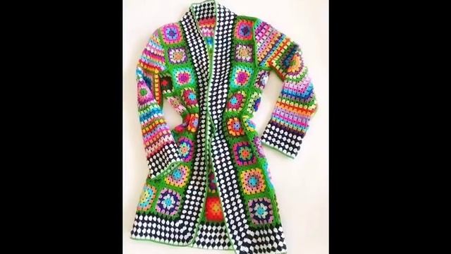 Вяжем модный кардиган из остатков пряжи.