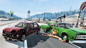 BeamNG Drive - Реалистичные автомобильные аварии и погони и ДТП. Бимка.