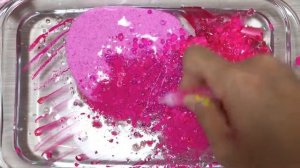 "Неоновый розовый" смешивание теней для макияжа! #makeupslime slime mixing
