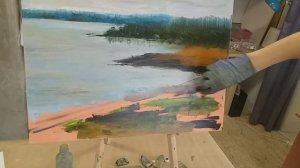 Карельский пейзаж маслом. Этапы написания картины