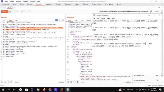 SQL Injection | Blind SQL Injection Time Based | Security Awareness