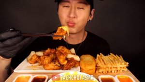 ASMR FRIED CHICKEN, HASH BROWNS, FRIES & CHEESE FONDUE MUKBANG (No Talking) EATING SOUNDS