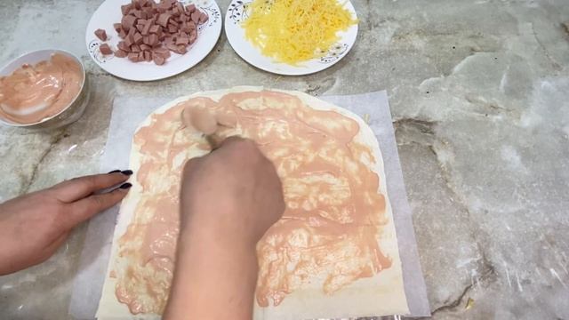 пицца из лаваша. Пицца за 5 минут. Қазақша рецепт.