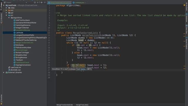 【LeetCode习题讲解】 21. Merge Two Sorted Lists смотреть онлайн