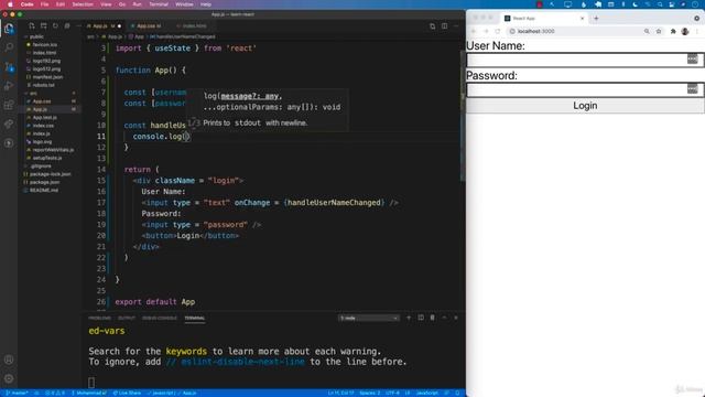 Capturing Text Input Values Using State - React JS for the Absolute Beginner