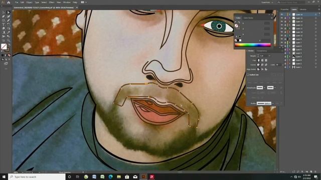 How to create Vector art illustrations on Adobe illustrator || #cartoonportrait #vector #sketch