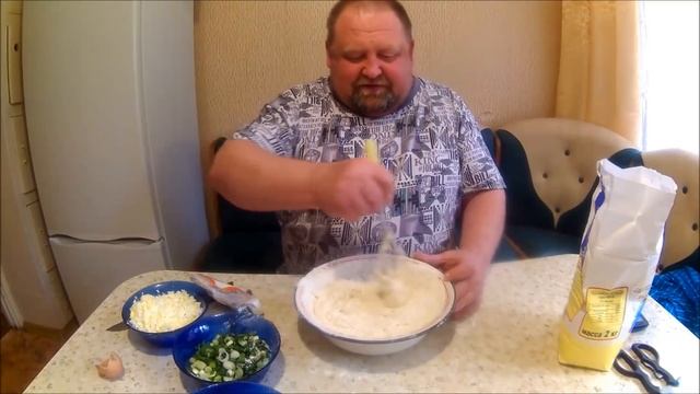Ленивые пирожки с ветчиной, яйцом и луком. Вкусняшка!!!
