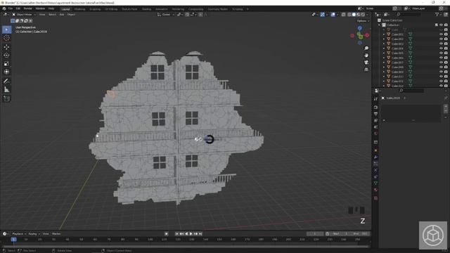 Реалистичные эффекты разрушения зданий в Blender.
