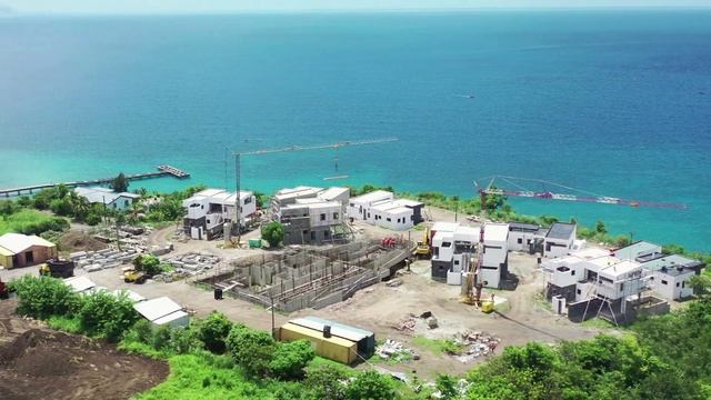 Aerial view of Tranquility Beach Resort under construction located in Salisbury Dominica смотреть онлайн