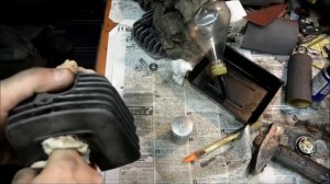 Результат расточки цилиндра под поршень Хонды Дио AF 18