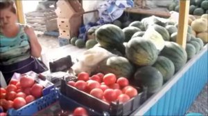 рынок Арбузов, Дынь и других овощей в Стрелке июль 2014. Отдых на Тамани.