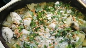 Вкуснейшее жаркое с курицей, свининой, грибами и картофелем