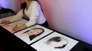 Drawing 4 photorealistic portraits with both hands at the same time - Billie Eilish, Ariana Grande