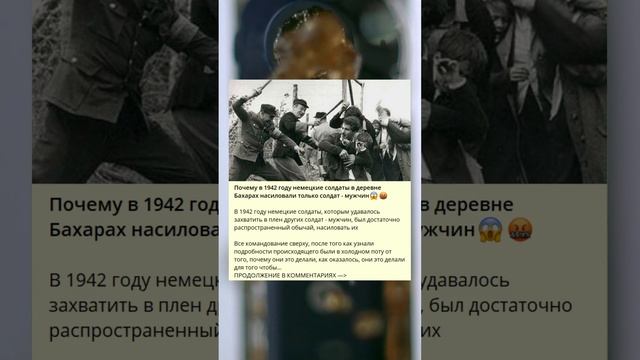 Почему в 1942 году немецкие солдаты в деревне Бахарах насиловали только солдат - мужчин??