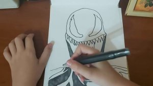 как нарисовать венома фломастерами