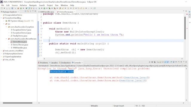 Use of Throw & Throws in Java | Exception Handling in Java | Java Tutorial For Beginners | ch-28