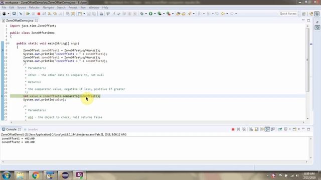 How to use compareTo and equals methods of ZoneOffset Class? | Java 8 Date and Time
