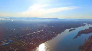 Усть-Каменогорск. Понтонный мост.