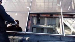Стеклянная крыша Видео установки стеклопакетов.