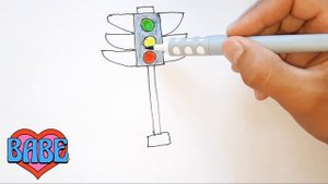 Drawing a traffic light for children | رسم اشارة ضوئية للاطفال | Рисуем светофор для детей
