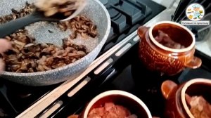 ГОРШОЧКИ С КАРТОФЕЛЕМ, МЯСОМ И ГРИБАМИ!!