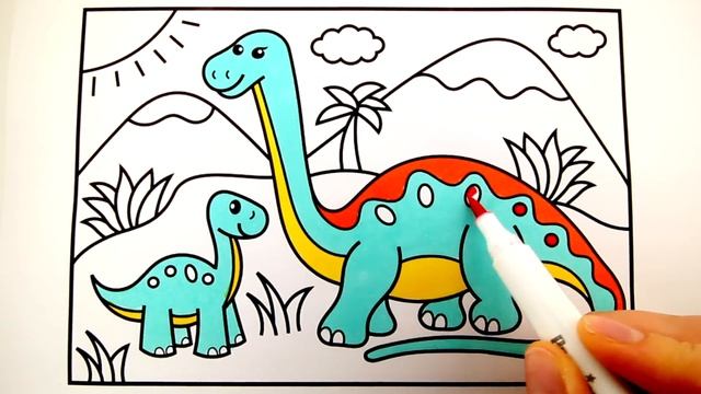 How to Draw a Dinosaur for Kids ??? Dinosaur Drawing for Kids | Dinosaur Coloring Pages for Kids смотреть онлайн