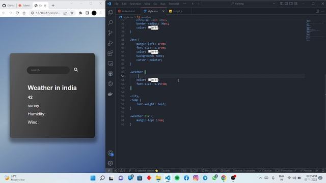 build a weather app with html css & javascript | javascript weather app beginner project