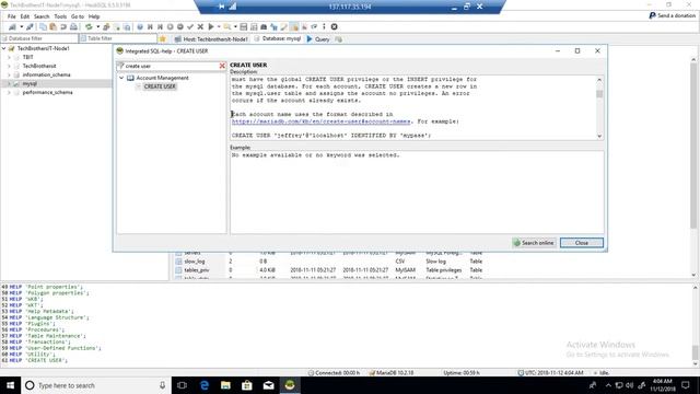How to use SQL Help  , Code Examples , Snippets , Templates in Heidi SQL - MariaDB Admin Tutorial