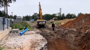 Монтаж дренажной трубы.