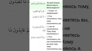 Сура Аль-Каафирун с переводом, чтец Аль Хусари