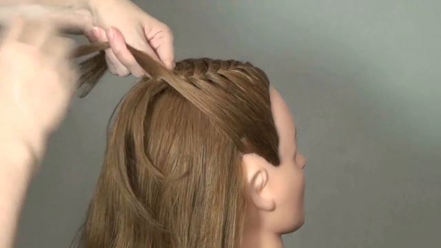 Прическа с плетением на средние волосы. Braided Updo Hairstyle смотреть онлайн