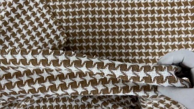 Ткань пальтовая Гусиная лапка № 7 цв. бежевый смотреть онлайн