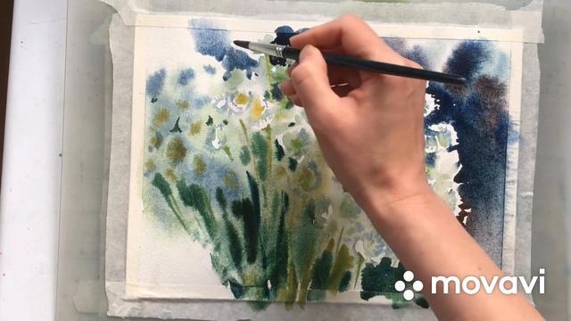 How to draw a #watercolor bouquet of small flowers | Как рисовать нежный букет мелких цветов смотреть онлайн