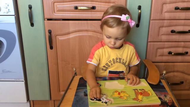 Учим животных собирая пазл. Учим названия животных на русском и английском языках. смотреть онлайн