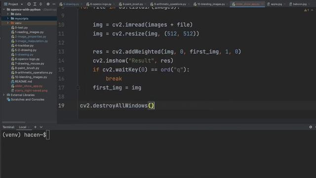 OpenCV with Python | Project #4-Slide Show App