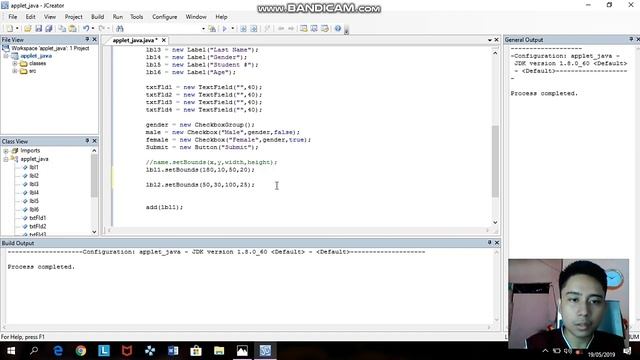 How to make a Fill up form in java applet using JCreator. смотреть онлайн