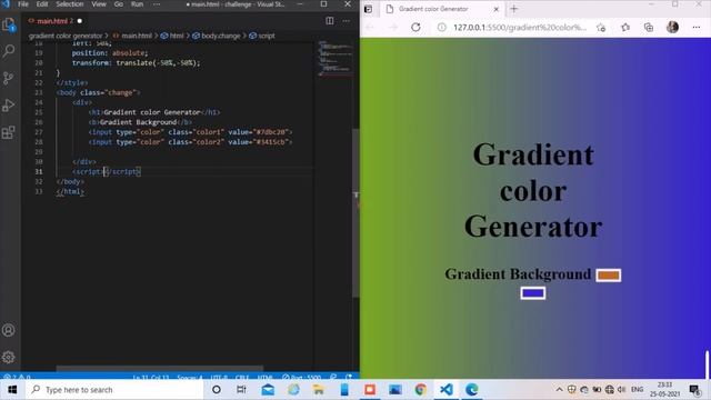 Unexpected Reactions About Gradient color generator using htmlCSSJAVASCRIPT challenge 5 done