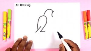 2 से तोता आसानी से बनाना सीखे | Draw a Parrot picture step by step easy Drawing for kids