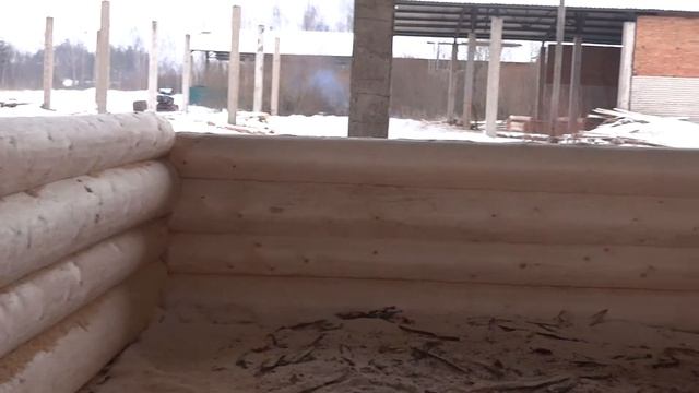 Сруб дома 6х9м. Вид рубки "в лапу" - кругляк. смотреть онлайн