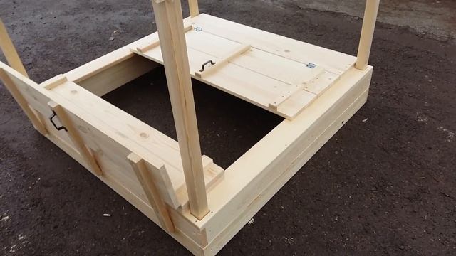 Песочница с крышей своими руками, sandbox of wood with your own hands