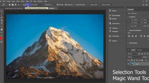 Use of Magic Wand tool in Adobe Photoshop cc