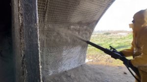Просто гигантские объёмы. Торкрет установка 4 м3 в час. LASPARSAN .